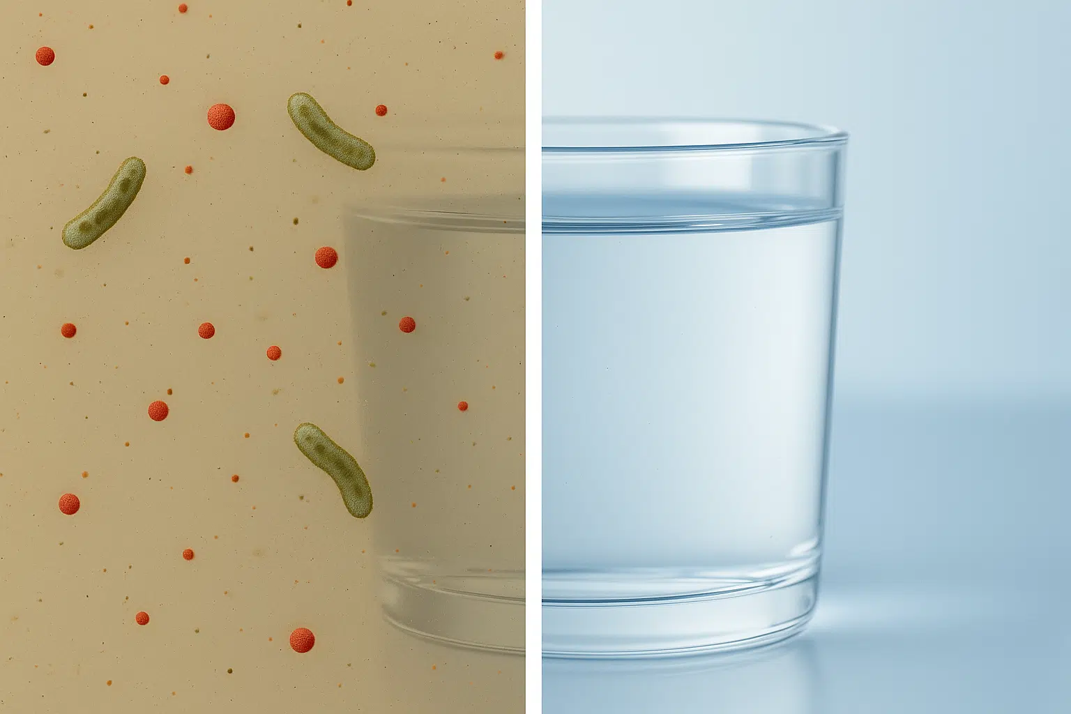 Comparaison eau filtrée et non filtrée
