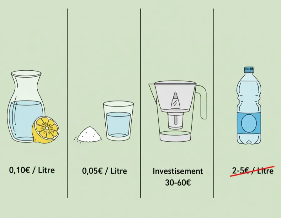 3 méthodes maison pour fabriquer de l eau alcaline citron bicarbonate et pichet filtrant avec comp
