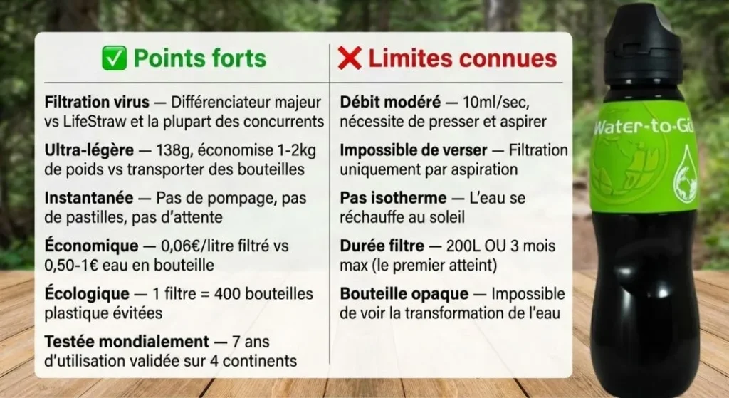 avantages limites watertogo outdoor