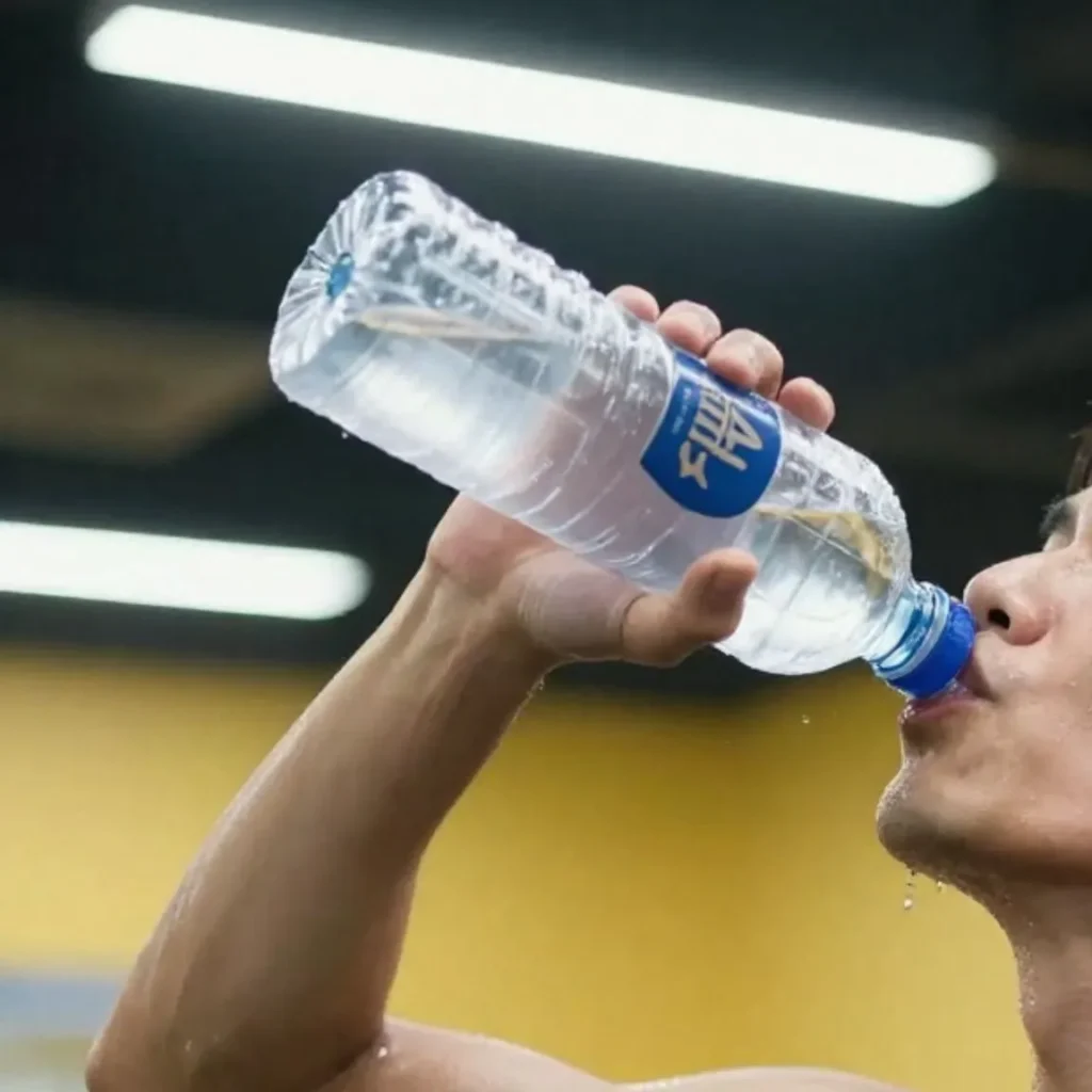 sportif buvant de l eau